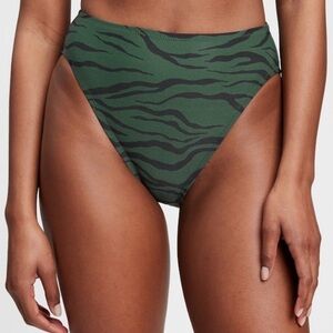 Zebra print high leg bikini bottom